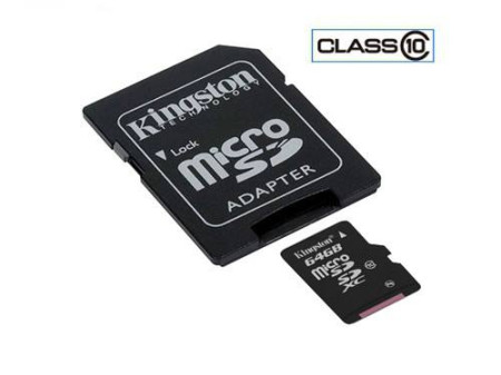 Добави още лукс Карти памети Карта памет KINGSTON Micro SD 64 GB Class 10